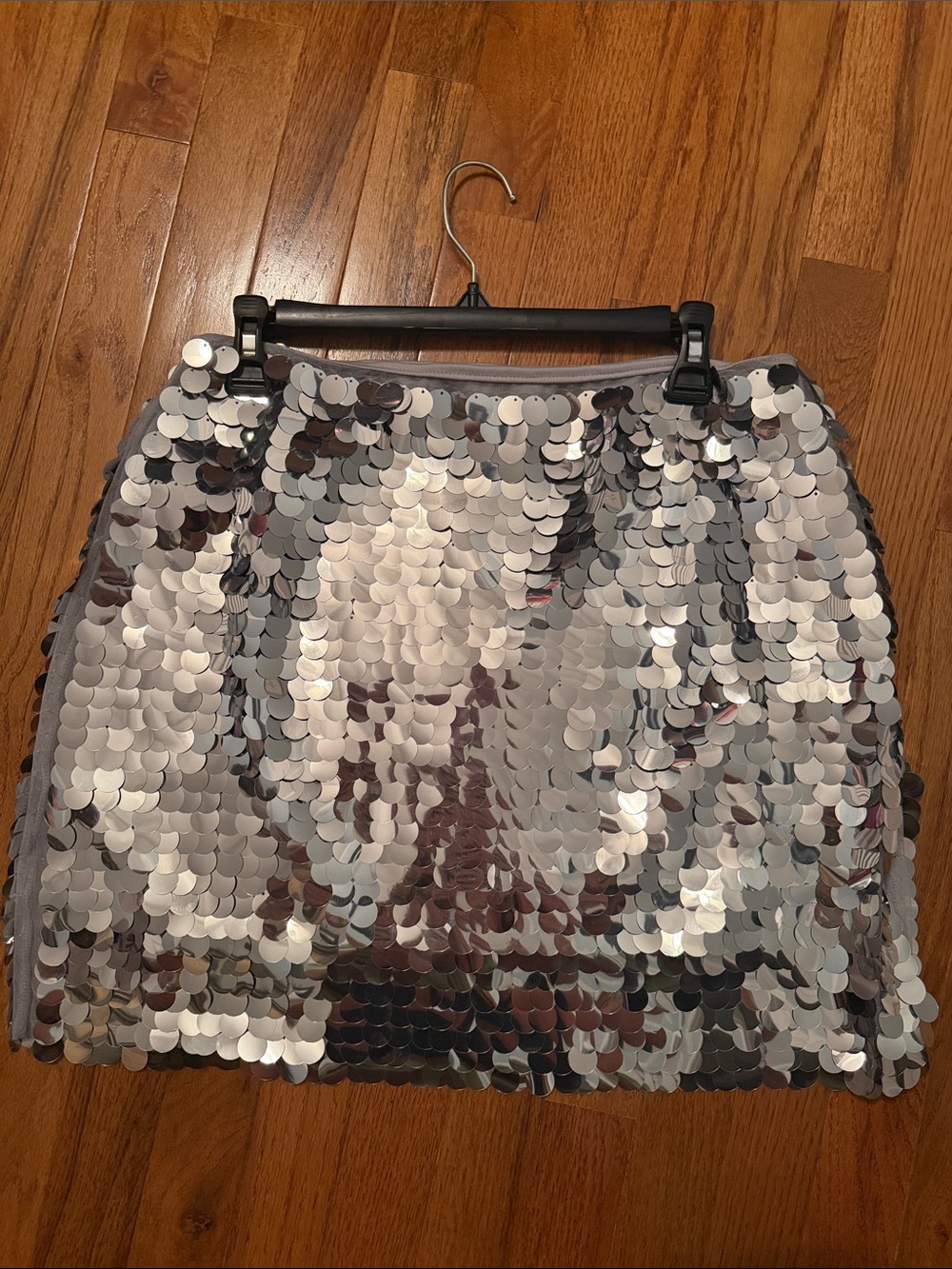 Wild Fable Silver Sequin Mini Skirt NWT